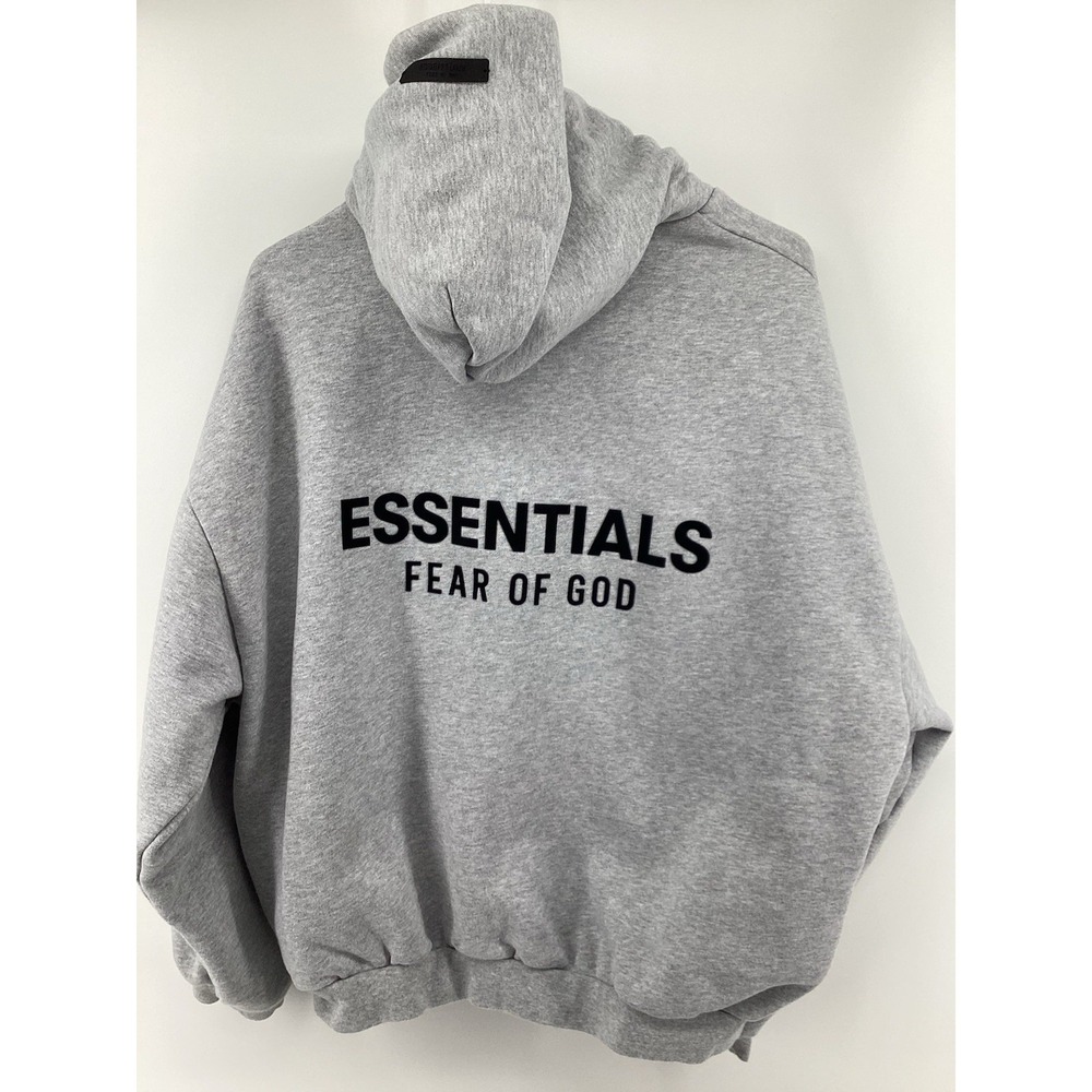 Mens Essentials Fear of God heavyweight hooded sweatshirt small Gray/Black - Picture 3 of 10